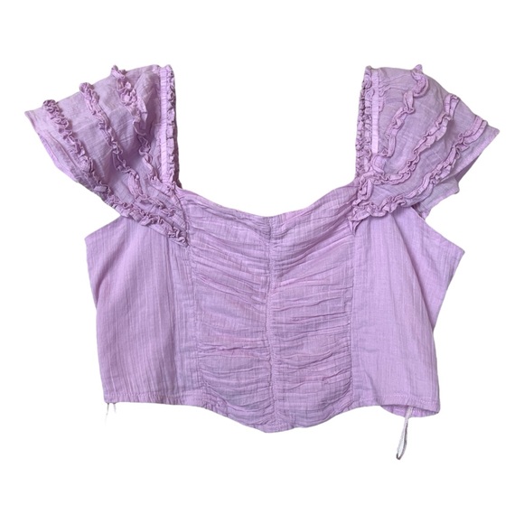 Free People x Revolve Thank You Very Sweetly Top in Blush Lilac Pink size Large - Picture 3 of 6